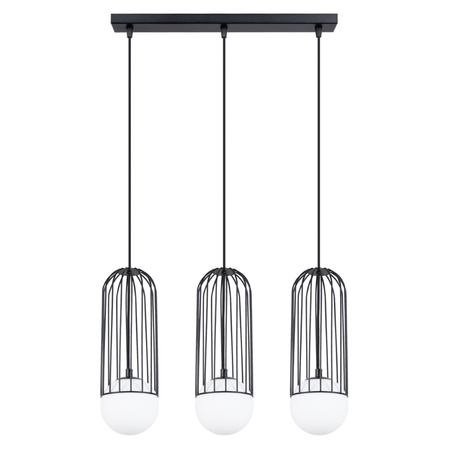 Lampa Sufitowa Wisząca Zwis 3x G9 Nieregularna Czarna Nowoczesna Brina Sollux