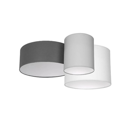 LAMPA SUFITOWA NATYNKOWA Żyrandol PLAFON TUBA 3XE27 STAN GREY