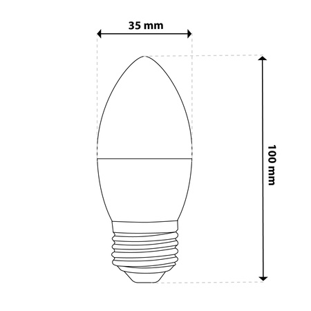 Żarówka LED E27 Świeczka B35 8W = 60W 880lm 3000K Ciepła 180° LUMILED