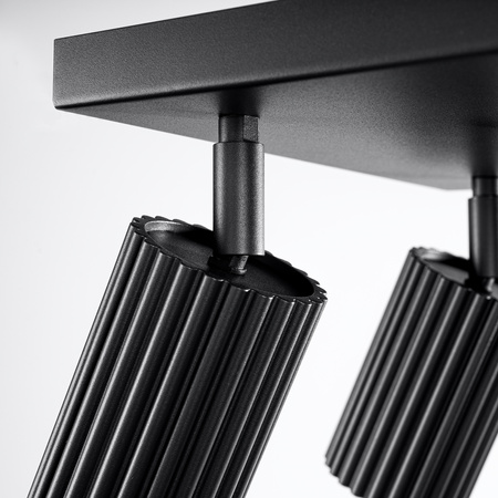 Lampa Sufitowa Reflektor Tuba Spot 4x GU10 Czarna Karbon Deep Space SL.1583 Sollux