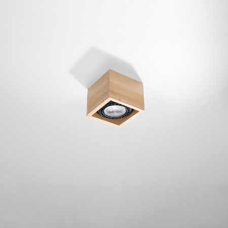 Lampa Sufitowa Oprawa Natynkowa GU10 Kwadratowa Brązowa Skandynawska Quatro Sollux