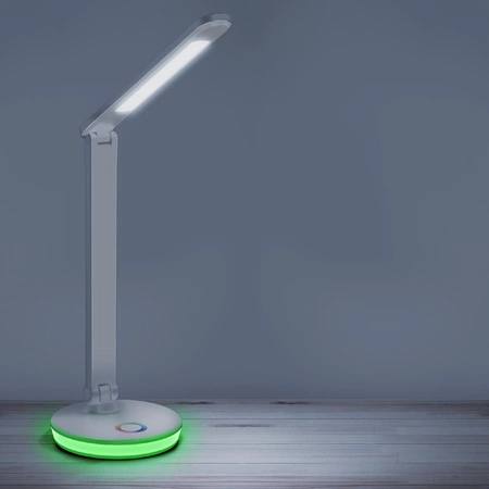 Lampka Biurkowa LED Stołowa 7W 450lm 4000K Neutralna RGB 120° Biała Ściemnialna Neptun Sanico Goldlux