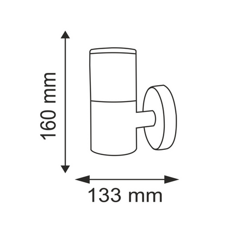 Kinkiet ogrodowy LED 3,6W 6500K collum GOLDLUX (Polux) prosty stal
