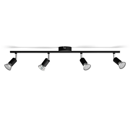 Lampa Sufitowa Reflektor Natynkowy 4x GU10 Czarna Limbali Philips