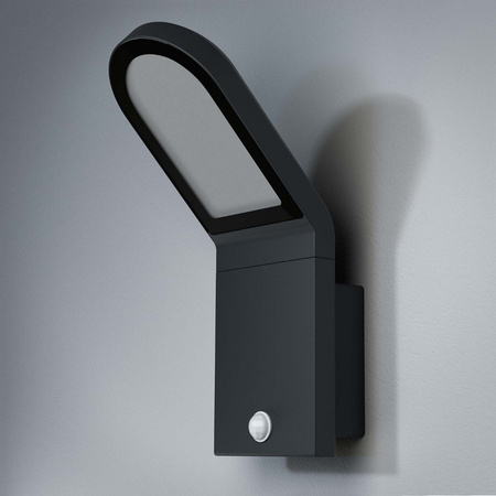 Lampa Ogrodowa Zewnętrzna Kinkiet Elewacyjny LED 12W 740lm 3000K IP44 Szary Z Czujnikiem Ruchu i Zmierzchu Endura Ledvance