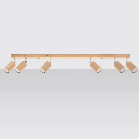 Lampa Sufitowa Oprawa Natynkowa SPOT TUBA Reflektor 6x GU10 Tubularna Brązowa Skandynawska Berg Sollux