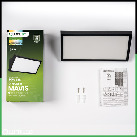 Lampa Ogrodowa Zewnętrzna Kinkiet Elewacyjny CCT 20W LED IP44 MAVIS LUMILED
