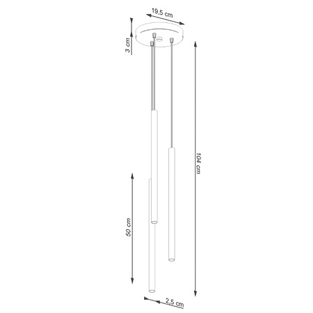 Lampa Wisząca Sufitowa Zwis Tuba Spot 3x G9 Oliwkowa Pastelo Ocean Green SL.1521 Sollux