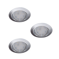 Zestaw 3x Oprawa sufitowa podtynkowa TRIBIS II GU10 PAR16 10W Okrągła Ruchoma Chrom + Żarówka GU10 400lm 3000K Ciepła KANLUX
