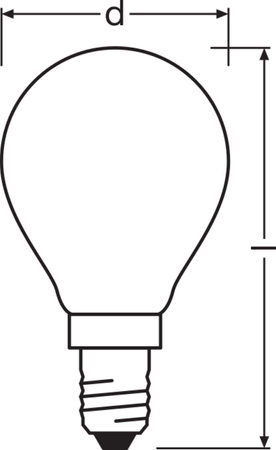 Żarówka LED P45 Kulka E14 2.5W = 40W 470lm 2700K Ciepła 300° 188lm/W CLASSIC ENERGY EFFICIENCY Osram