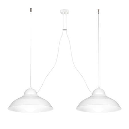 Lampa wisząca GUSTAV 2xE27 Minimalistyczny Klosz Oryginalne Zawiesie Biała MLP4815 Milagro Metal