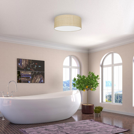 Plafon LED Lampa Sufitowa MARSHALL Biała Rattanowa 2xE27 Ø40cm Milagro