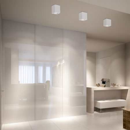 Oprawa Natynkowa Halogenowa Spot Tuba Kwadratowa GU10 Biała OH37 Kobi