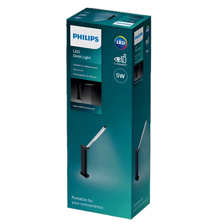 Lampka Biurkowa LED 5W 120lm 4000K USB Szara Ściemnialna Dotykowa Amber Philips
