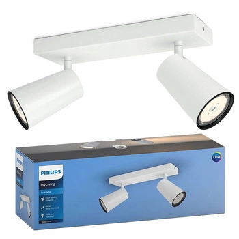 Lampa Sufitowa Reflektor 2x GU10 Biała Paisley Philips