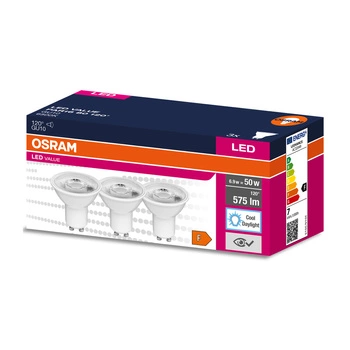 3PAK Żarówka LED GU10 6,9W = 50W 575lm 6500K Zimna 120° OSRAM Value