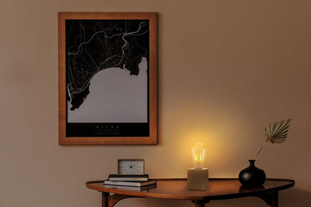 Lampa Stołowa Dekoracyjna Oprawa Oświetleniowa E27 2.5W 220lm 2400K Ciepła 300° Brązowa Vintage 1906 Table Luminaire Osram