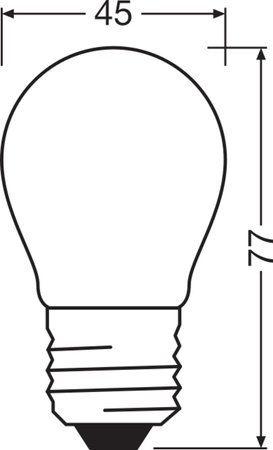 Żarówka LED P45 E27 2.8W = 25W 250lm 2700K Ciepła Biała FILAMENT ŚCIEMNIALNA LEDVANCE