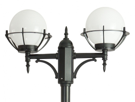 Lampa Ogrodowa Zewnętrzna Słupek LATARNIA E27 Kule z koszykiem 200 OGMWN 2 KPO 180-280cm czarny Su-Ma