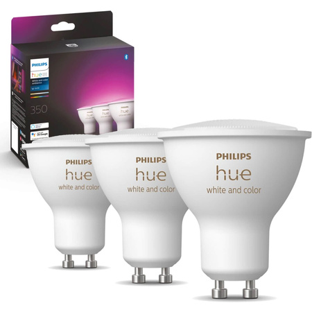 3PAK Żarówka LED GU10 5,7W CCT RGB PHILIPS HUE White & COLOR Ambiance Bluetooth Zigbee