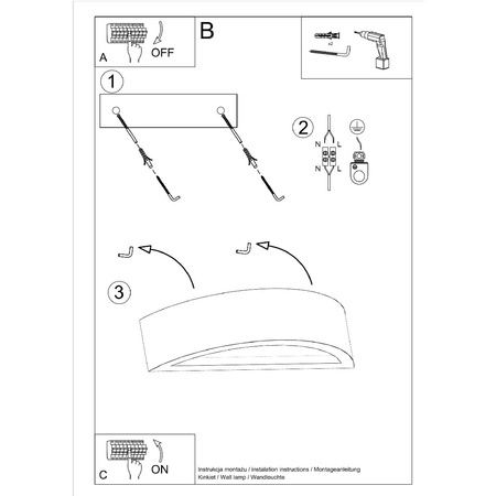 Lampa Ścienna Kinkiet E27 Półokrągła Szara Nowoczesna Atena Sollux