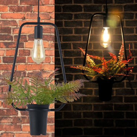 Lampa sufitowa wisząca dekoracyjna IL MIO SOREN Czarna E27 z kwiatkiem GOLDLUX (Polux)