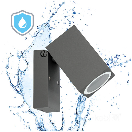 Lampa Ogrodowa Kinkiet Elewacyjny Zewnętrzny GU10 IP44 Szara Quazar Kobi