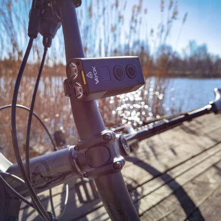 Latarka Lampka Przednia Rowerowa LED USB-C Uchwyt Światło 10 Trybów 750lm IP65 Funkcja Powerbank VAYOX