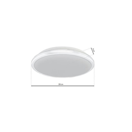 Plafon LED Lampa Sufitowa Natynkowa TERMA Biały 18W LED IP44 Ø280 mm Milagro