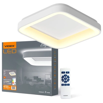 Plafon LED Lampa Sufitowa Natynkowa 72W 7500lm 2700-6000K CCT Biała Ściemnialna + Pilot EDGE Videx