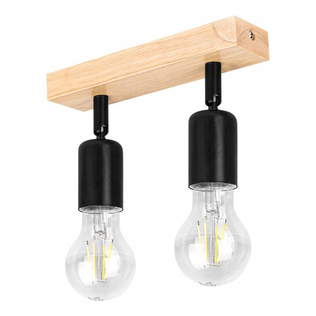 Lampa Sufitowa Spot Tuba Reflektor Oprawa Halogenowa 2x E27 Ruchomy Czarny Brązowy Eos Masterled