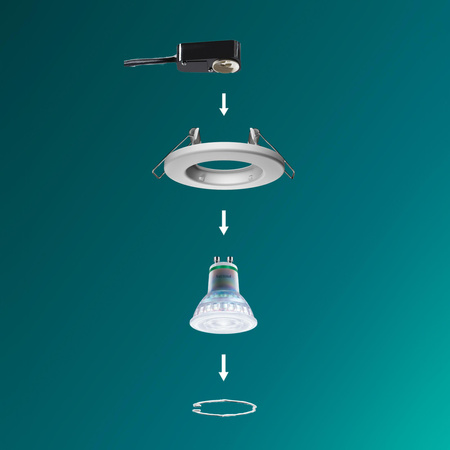 3x Oprawa Podtynkowa Wpuszczana LED GU10 Stała Aluminiowa Okrągła Biała Peridot Philips