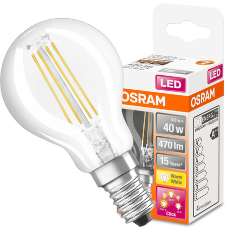 Żarówka LED P45 Kulka E14 4W = 40W 470lm 2700K Ciepła 320° Ściemnialna THREE STEP Osram
