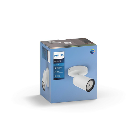 Lampa Natynkowa Kinkiet Ścienny Reflektor GU10 Biała Pongee Philips