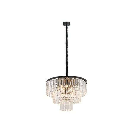 Lampa Sufitowa Żyrandol 9x E14 Czarna Glamour CRISTAL M 7616 Nowodvorski