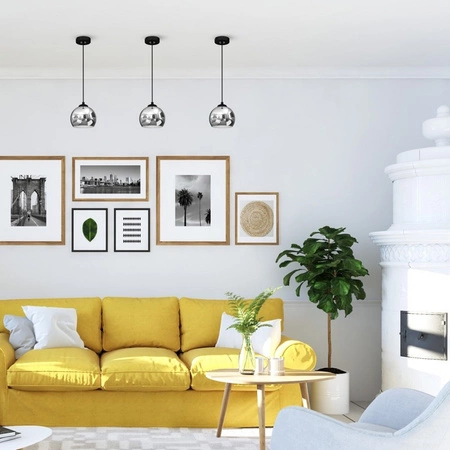 Lampa Wisząca Sufitowa TORO Czarna Chrom 1xE27 Milagro