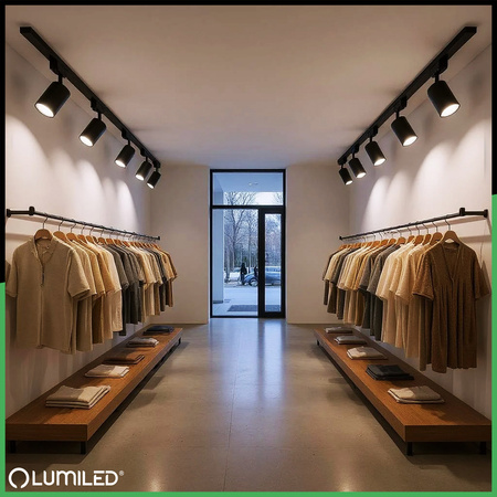 Reflektor Szynowy GU10 Czarny RITI Lampa do Szynoprzewodów Jednofazowych LUMILED