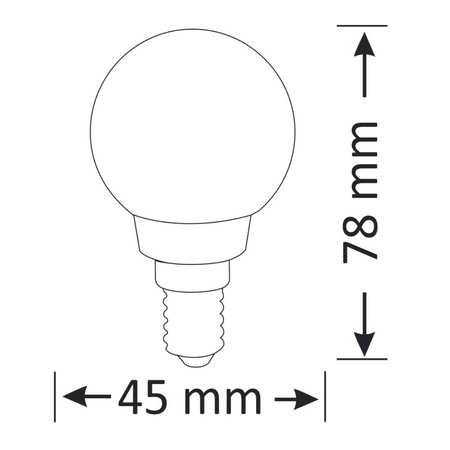 Żarówka LED E14 P45 2W = 23W 230lm 3000K Ciepła 360° Filament GOLDLUX (Polux)