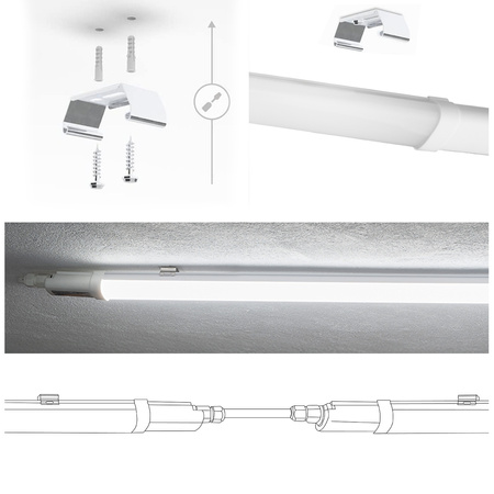 Oprawa Hermetyczna LED Warsztatowa Lampa 120cm do Garażu 36W 4000K Wodoszczelna RAY LUMILED