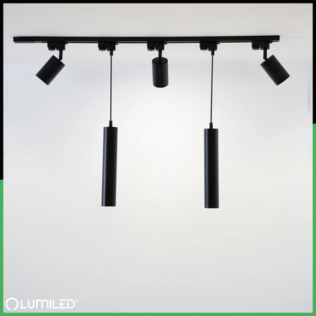 Zestaw Szyna Oświetleniowa Szynoprzewód 2m + 5x Reflektor Szynowy GU10 Czarny LUMILED