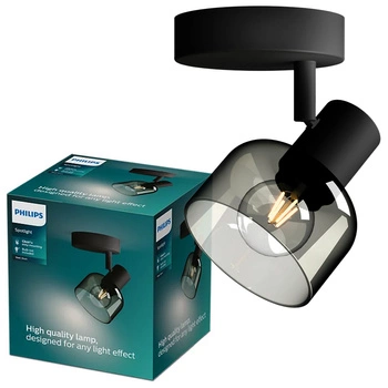 Lampa Ścienna Sufitowa Kinkiet E14 LED Czarna Sleet Philips