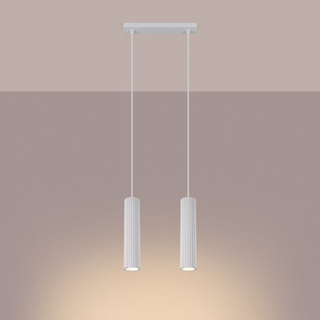 Lampa Wisząca Sufitowa Zwis Tuba Spot 2x GU10 Biała Karbon Deep Space SL.1536 Sollux