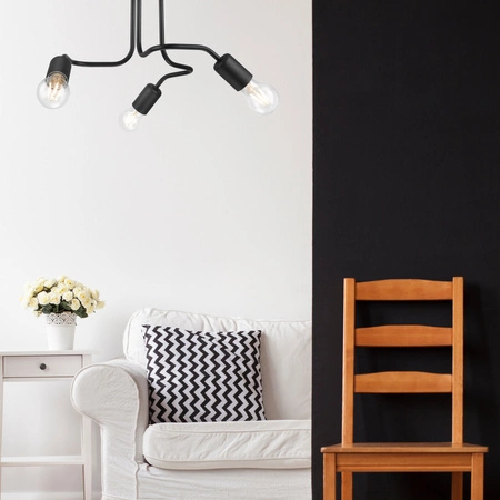 Lampa Sufitowa CHARLIE 3xE27 Czarna LM-3.120 Lamkur