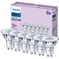 6x Żarówka LED GU10 Reflektor PAR16 3.5W = 35W 275lm 4000K Neutralna 36° EC Multipack Philips