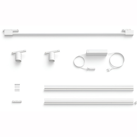 Zestaw Szyna Oświetleniowa Perifo Szynoprzewód 2m + 2x Reflektor + Lampa Oświetleniowa LED 39,9W CCT RGB Philips HUE Bluetooth Biały