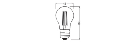 Żarówka LED P45 E27 4W = 40W 470lm 2700K Ciepła 300° Filament Performance Class Ledvance