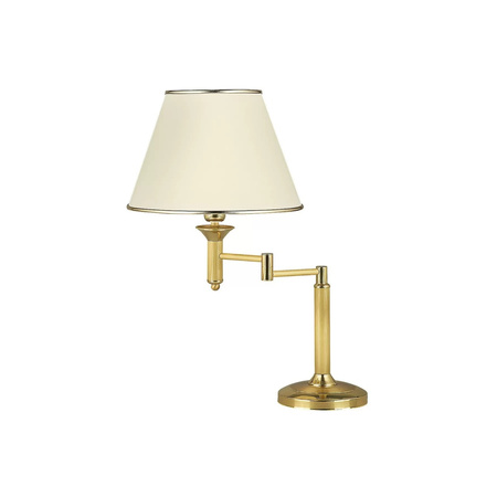 Lampa Stołowa CLASSIC E27 Biurkowa Nocna Łamana 56cm Abażur Klasyczna Ecru Złota Jupiter