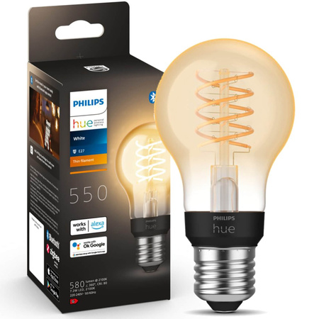 Żarówka LED E27 A60 7W 2100K Ciepła Filament PHILIPS HUE White Bluetooth Zigbee