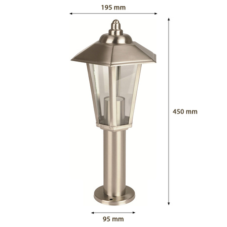Lampa Ogrodowa LED Zewnętrzna JUPITER E27 Słupek 45cm Złota Satyna Volteno