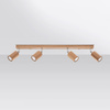 Lampa Sufitowa Oprawa Natynkowa SPOT TUBA Reflektor 4x GU10 Ruchoma Geometryczna Brązowa Skandynawska Zeke Sollux
